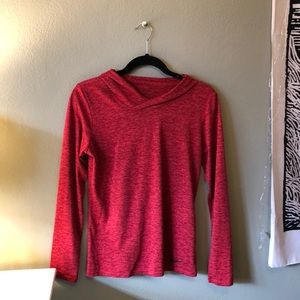 Red Nike hooded shirt